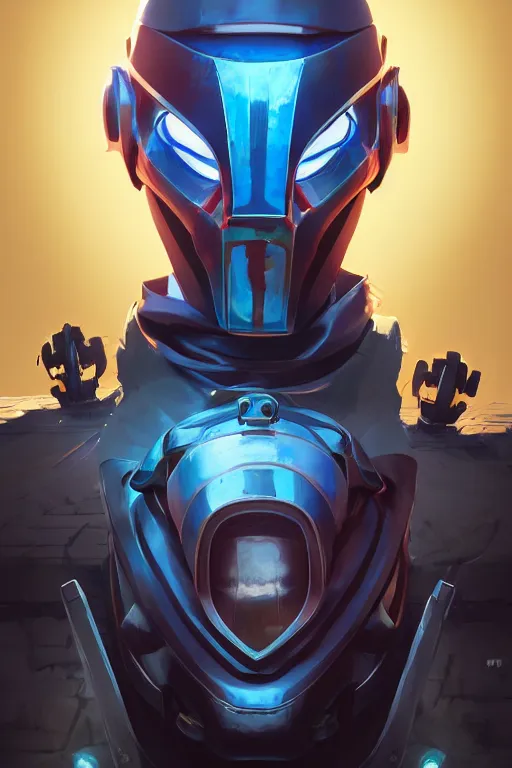 Image similar to epic mask helmet robot ninja portrait stylized as fornite style game design fanart by concept artist gervasio canda, behance hd by jesper ejsing, by rhads, makoto shinkai and lois van baarle, ilya kuvshinov, rossdraws global illumination radiating a glowing aura global illumination ray tracing hdr render in unreal engine 5