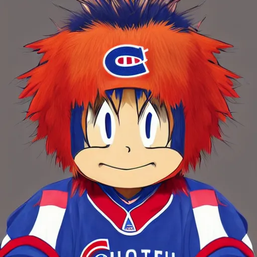 Image similar to anime Portrait of Youppi the Habs Montreal Canadiens Mascot as a very cute powerful and friendly pokemon, highly detailed anime, high evolution, 1990s, legendary, smooth, sharp focus, dynamic lighting, intricate, trending on ArtStation, illustration pokemon, art by WLOP