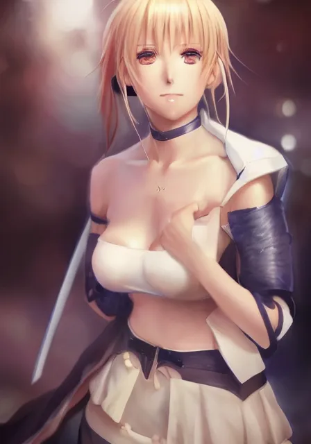 Prompt: A realistic anime portrait of saber in anime fate, digital painting, by Stanley Artgerm Lau, Sakimichan, Yoneyama Mai, WLOP and Rossdraws, digtial painting, trending on ArtStation, deviantart