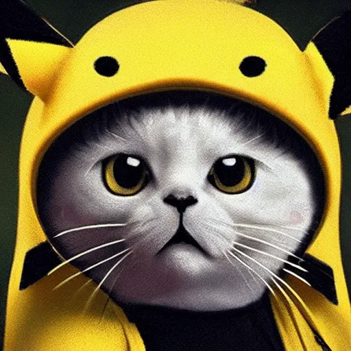 Image similar to pikachu with a cat face. Photorealistic. 8k. Trending on Reddit