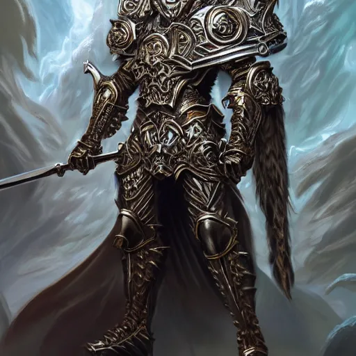 Prompt: anthropomorphized anthropomorphized white lion paladin in armor casting spell, evil, menacing pose, concept art, insanely detailed and intricate, hypermaximalist, elegant, ornate, hyper realistic, super detailed, art deco, cinematic, trending on artstation, magic the gathering artwork