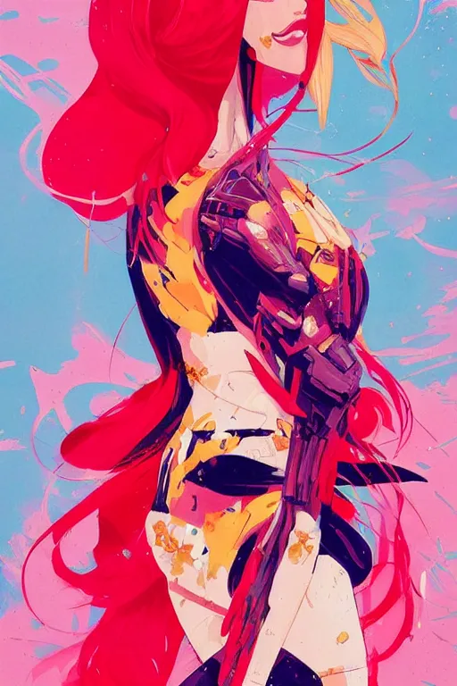 Image similar to an ultradetailed beautiful painting of a stylish fighter from ninjala, by conrad roset, fiona staples and kinu nishimura, featured on artstation