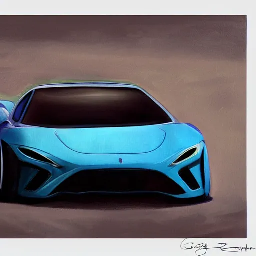 Image similar to a beautiful painting of a modern car by Gary sanchez, trending on artstation