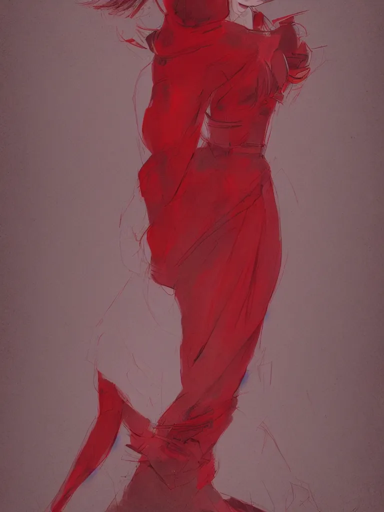 Image similar to red femininity by Disney Concept Artists, blunt borders, rule of thirds