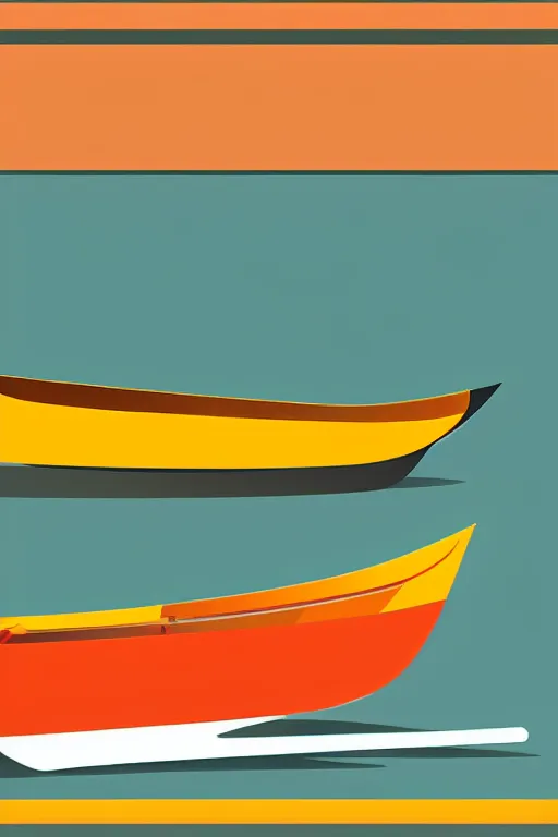 Image similar to minimalist boho style art of colorful rowing boat, illustration, vector art