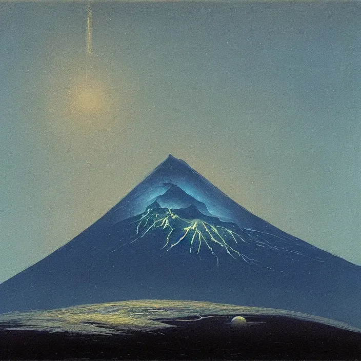 Image similar to mt elbrus at night, arkhip kuindzhi, thus spoke zarathustra