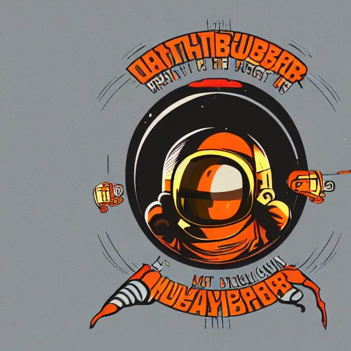 Image similar to in the style of max prentis and deathburger and laurie greasley a logo of astronaut, highly detailed, colourful, 8k wallpaper