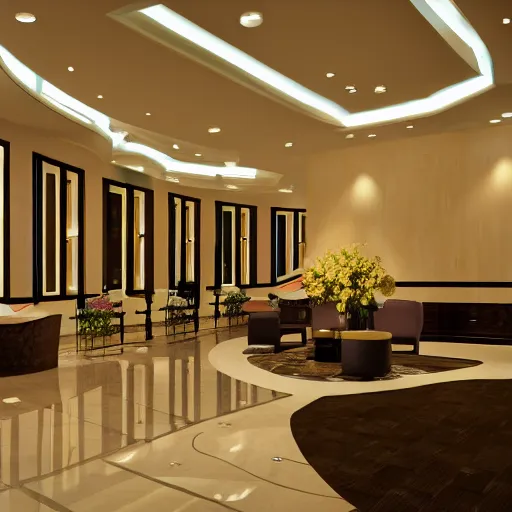 Prompt: hotel lobby design