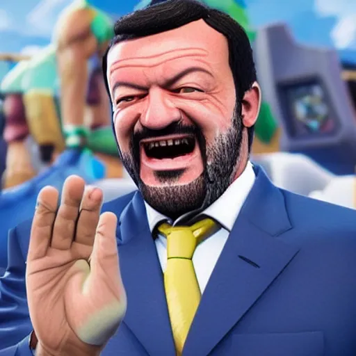 Prompt: Salvini e in Fortnite very detailed, full body shot 8K quality super realistic