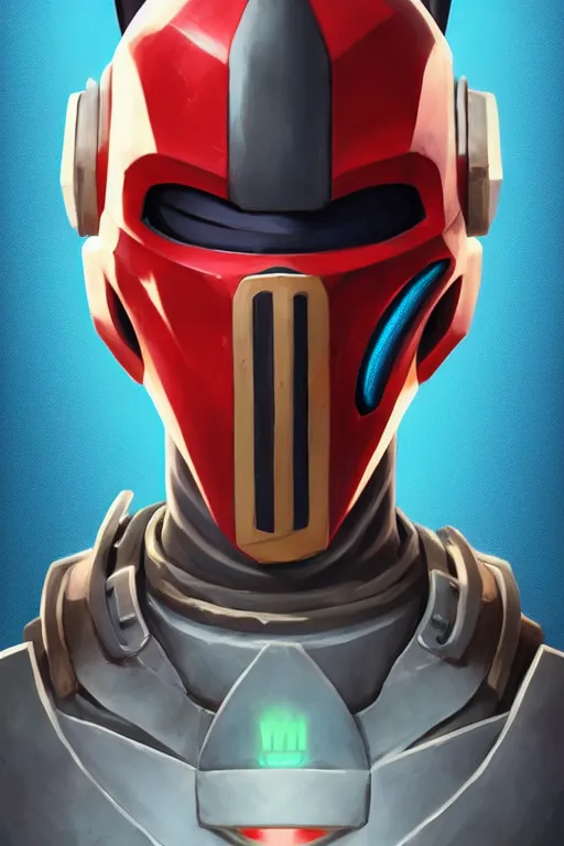 Image similar to epic mask helmet robot ninja portrait stylized as fornite style game design fanart by concept artist gervasio canda, behance hd by jesper ejsing, by rhads, makoto shinkai and lois van baarle, ilya kuvshinov, rossdraws global illumination radiating a glowing aura global illumination ray tracing hdr render in unreal engine 5