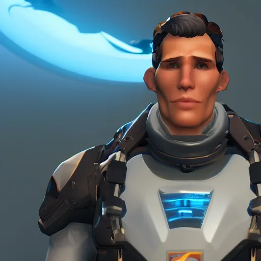 Image similar to jerma985 in overwatch, full body, wide shot, portrait, unreal engine, in game screenshot, high definition, detailed