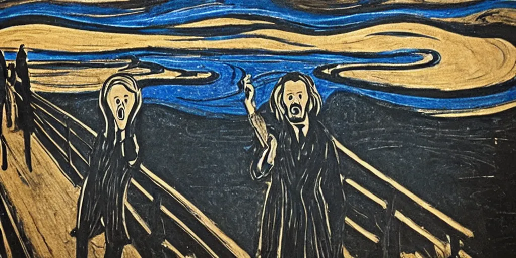 Prompt: john snow in the the scream painting