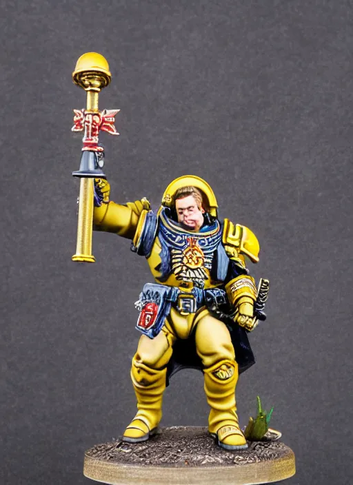 Image similar to 8 0 mm resin detailed miniature of a drunk warhammer 4 0 k space marine holding a beer cannon, product introduction photos, 4 k, full body,