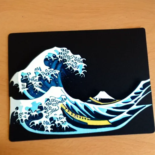 Image similar to the great wave as a sticker - art, svg vector, adobe - illustrator