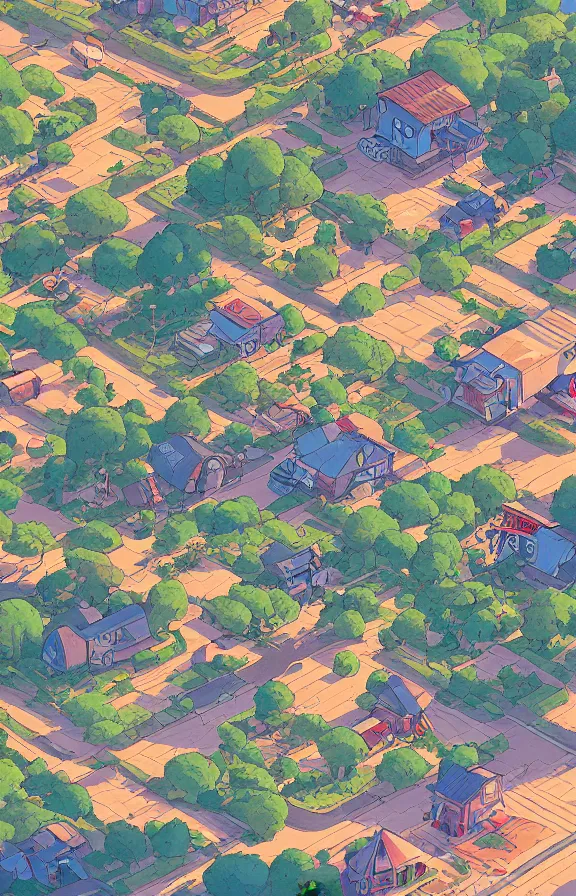 Image similar to house and roads on a mountain, sharp focus, james gilleard, akira toriyama, print, game art