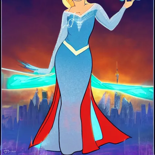 Image similar to Elsa as a superhero