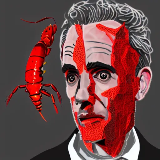 Prompt: Jordan Peterson made from lobsters, artstation