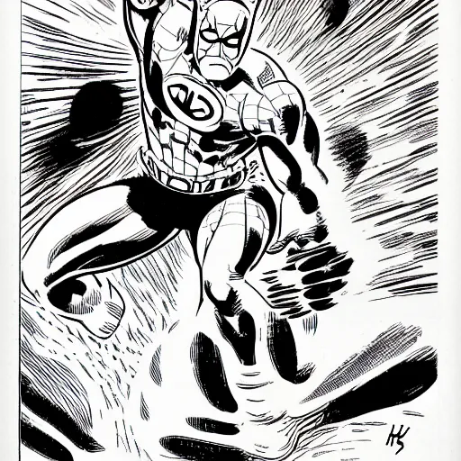 Image similar to comic splash page style, kirby krackle, emanating from marvel sliver surfer body, by jack kirby, wally wood, black and white only, asymmetrical, organic ink drawing, comic splash page style h 1 0 2 4