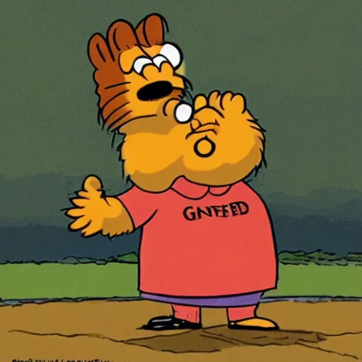 Image similar to Garfield smoking a fat doink