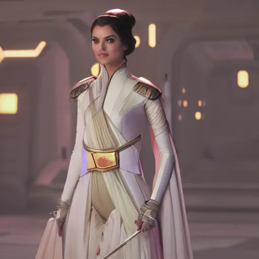 Image similar to victoria justice as princess padme in star wars episode 3, 8 k resolution, cinematic lighting, anatomically correct