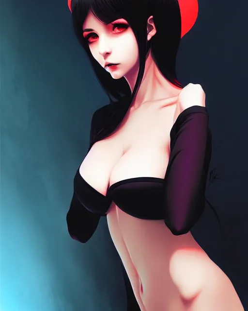 Image similar to a beautiful succubus by ilya kuvshinov