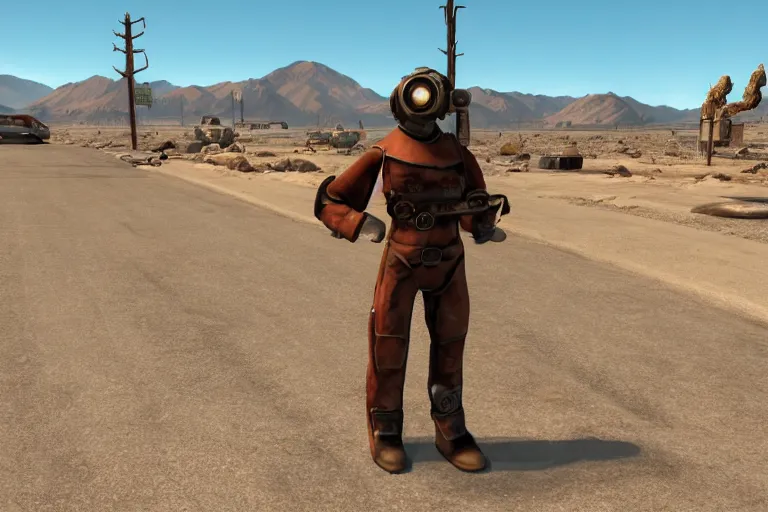 Prompt: benny from fallout : nw in mojave desert,