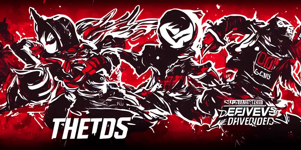 Image similar to hd esports banner background 1 0 0 thieves, art by sesohq