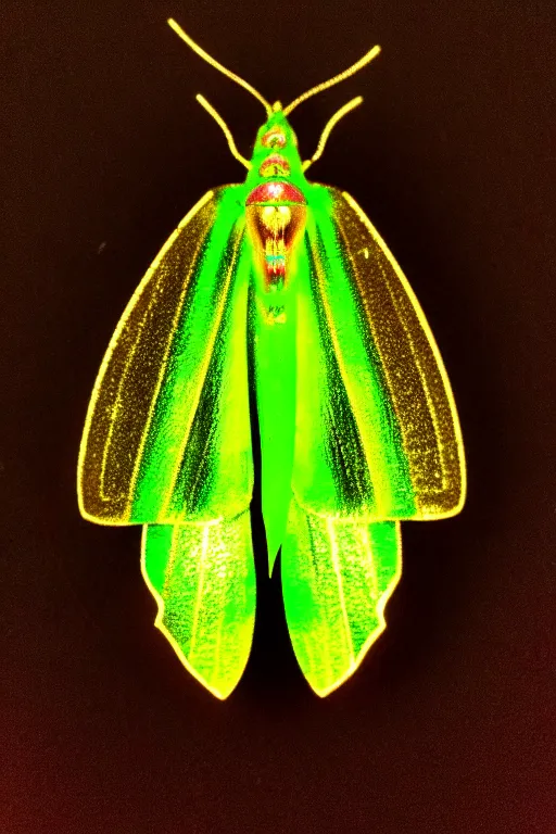 Image similar to high quality close-up photo gothic iridescent moth! jewelled gorgeous! highly detailed david ligare elson peter cinematic yellow neon lighting high quality low angle hd 8k sharp shallow depth of field