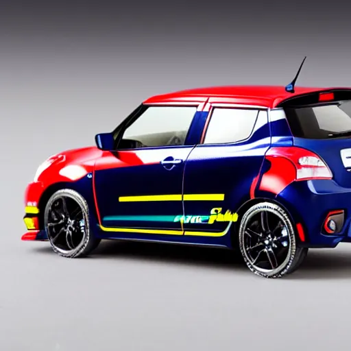 Image similar to 1/24 scale model of Suzuki swift Sport, high quality, Model photograph, high detail, 8k, studio lighting