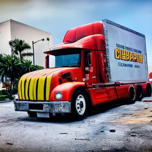 Prompt: cybertruck explosion miami apocalypse