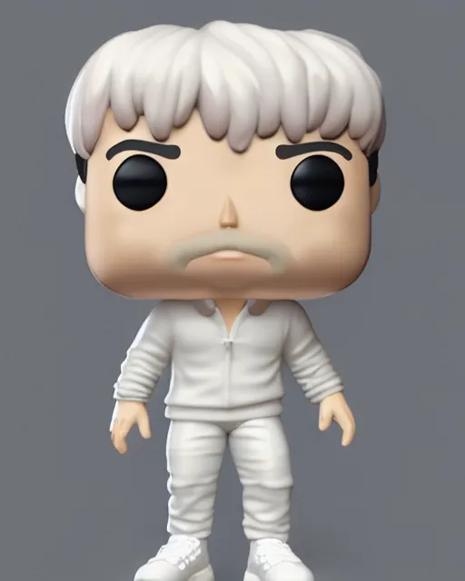 Image similar to full body 3d render of Park Jimin as a funko pop, studio lighting, white background, blender, trending on artstation, 8k, highly detailed , intricate details