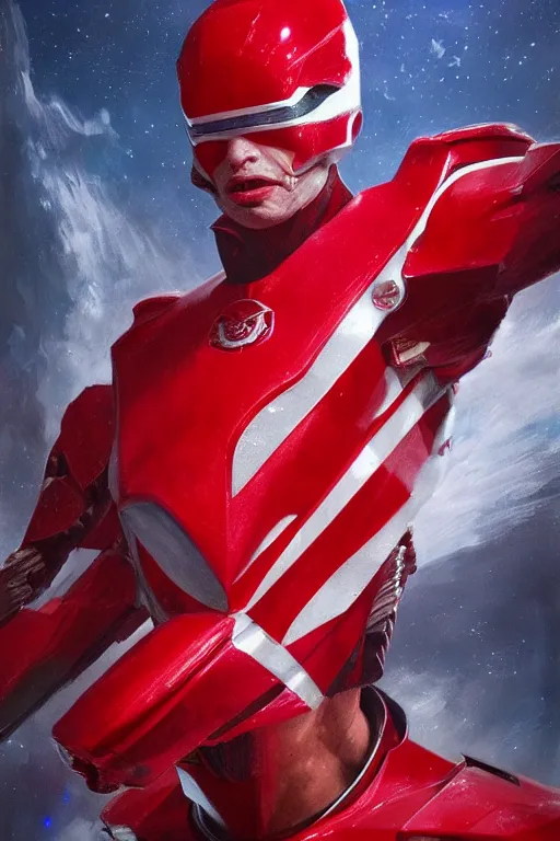 Image similar to portrait of stephen hawking as red ranger from power rangers, intricate, highly detailed, smooth, artstation, digital illustration by Ruan Jia and Mandy Jurgens and Artgerm and Wayne Barlowe and Greg Rutkowski and Zdislav Beksinski