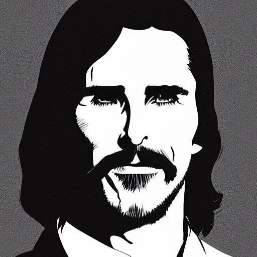 Image similar to christian bale retro minimalist portrait by jean giraud, moebius starwatcher comic, 8 k