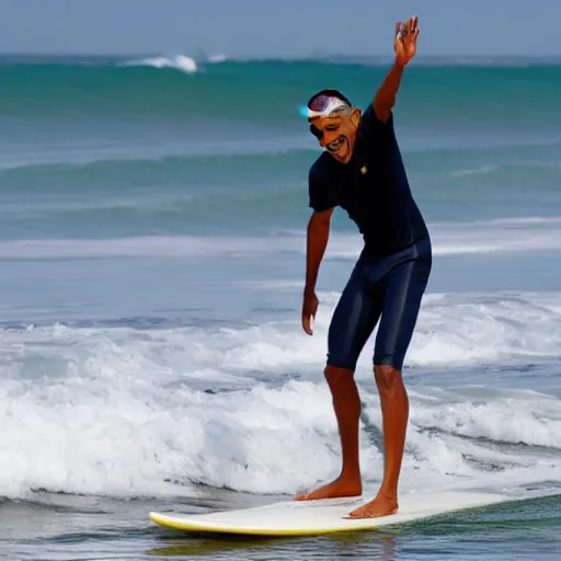 Prompt: barack obama as a surfer