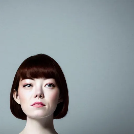 Prompt: a masterpiece portrait photo of a beautiful young woman who looks like a korean emma stone, symmetrical face