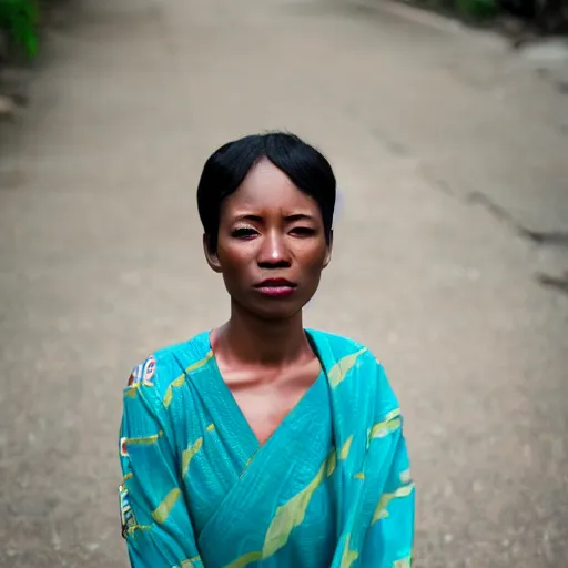 Prompt: A Asian african Woman, EOS-1D, f/1.4, ISO 200, 1/160s, 8K, RAW, unedited, symmetrical balance, in-frame