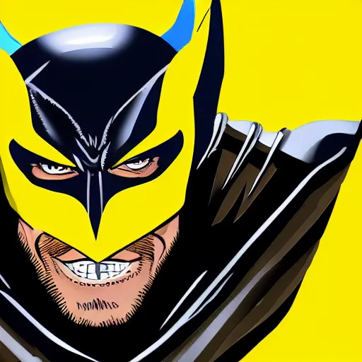 Image similar to Tom Hardy as wolverine with yellow mask Digital art 4K quality