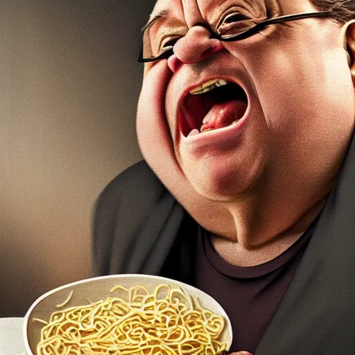 Prompt: hyperrealistic mixed media high resolution image of Danny DeVito screaming at a bowl of noodles, stunning 3d render inspired art by István Sándorfi and Greg Rutkowski and Unreal Engine, perfect symmetry, dim volumetric lighting, 8k octane beautifully detailed render, post-processing, extremely hyper-detailed, intricate, epic composition, highly detailed attributes, highly detailed atmosphere, full body shot, cinematic lighting, masterpiece, trending on artstation, very very detailed, masterpiece, stunning, flawless structure, lifelike texture, perfection,