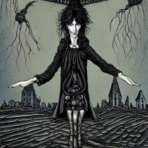 Image similar to neil gaiman gothic art modern, highly detailed, surreal