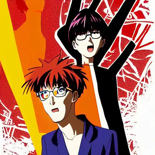 Image similar to neon genesis evangelion directed by david lynch poster