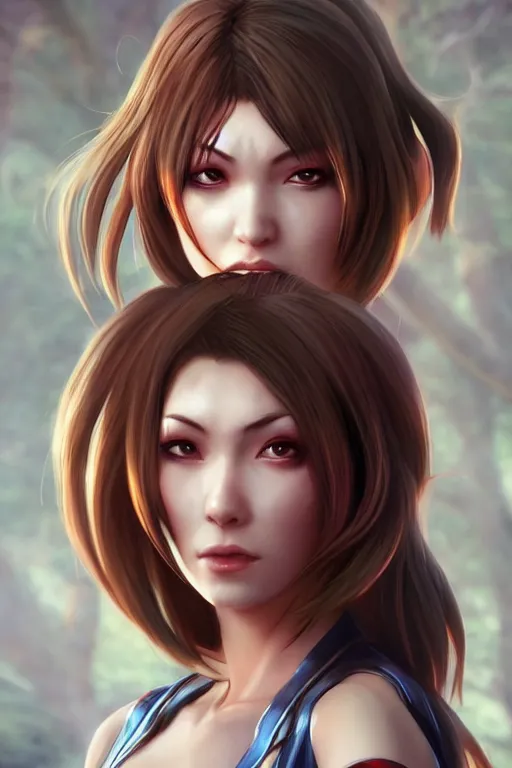 Prompt: character portrait of kasumi from the critically acclaimed dead or alive series, art by mandy jurgens, trending on artstation, digital art