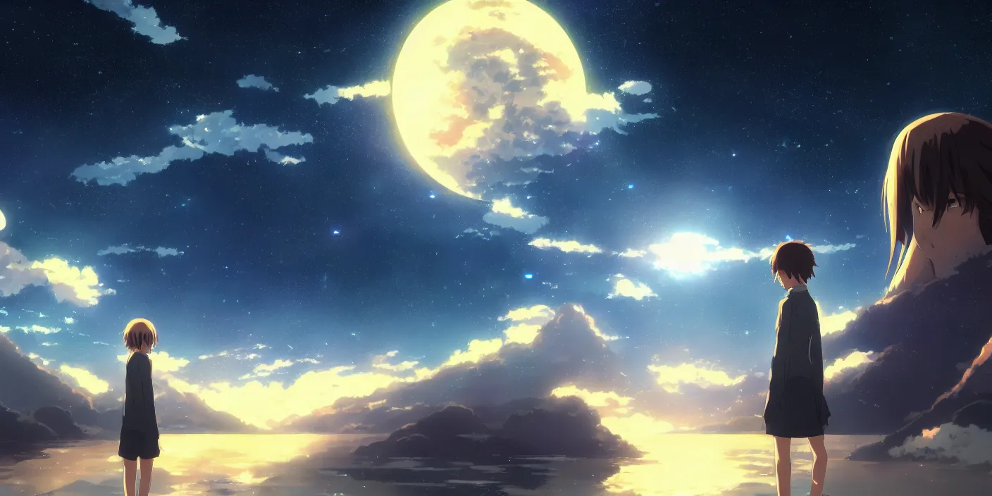 Prompt: beautiful anime Interstellar by makoto shinkai, 8k wallpaper