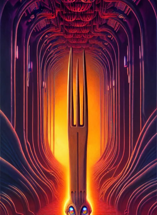 Prompt: fork fork fork, symmetry, faded colors, exotic alien features, forestpunk background, tim hildebrandt, wayne barlowe, bruce pennington, donato giancola, larry elmore, masterpiece, trending on artstation, featured on pixiv, cinematic composition, beautiful lighting, sharp, details, hyper detailed, 8 k, unreal engine 5