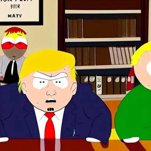 Prompt: donald trump as a character on south park