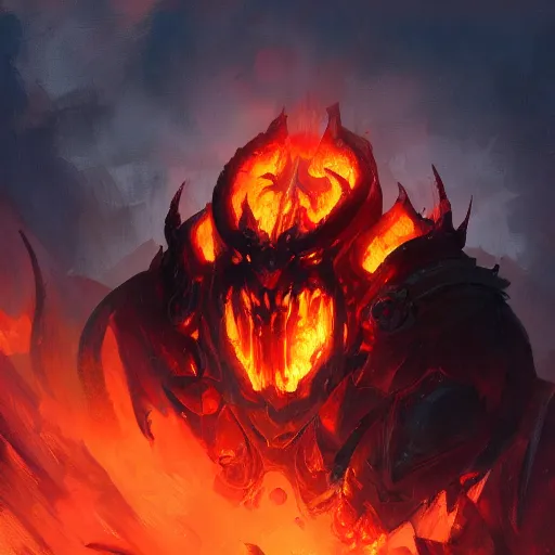 Image similar to a sketch of ragnaros trending on artstation, painted by greg rutkowski