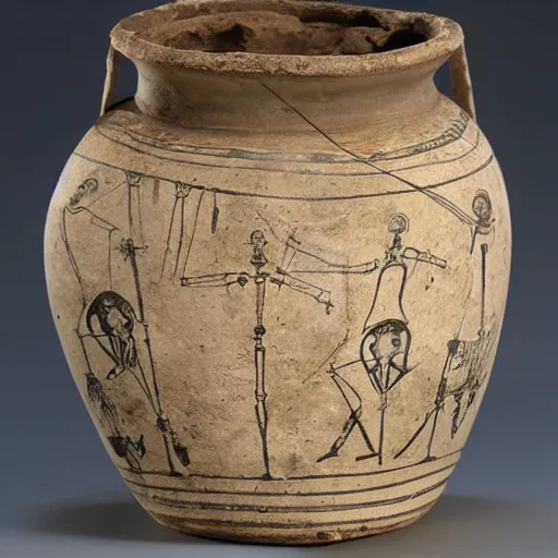 Image similar to roman jar illustrated with skeletons