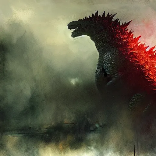 Prompt: godzilla 2 0 1 4 by jeremy mann