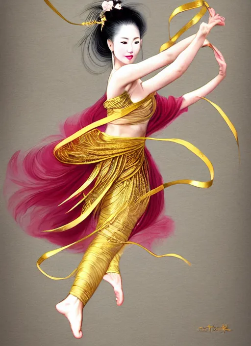 Intricate Dance of the Silk Spirits Stock Illustration - Illustration of  delicate, mesmerizing: 303943732