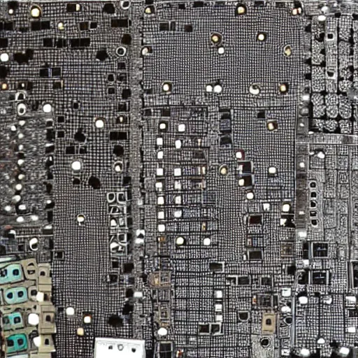 Image similar to A city made of circuit boards