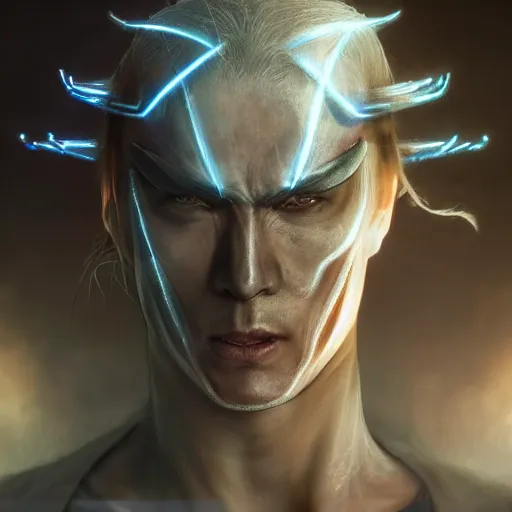 Image similar to hybrid of raiden from mortal kombat, and raiden from metal gear solid. highly detailed surreal vfx portrait, stephen bliss, unreal engine, greg rutkowski, loish, rhads, beeple, makoto shinkai and lois van baarle, ilya kuvshinov, rossdraws, tom bagshaw, alphonse mucha, global illumination, detailed and intricate environment